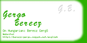 gergo berecz business card